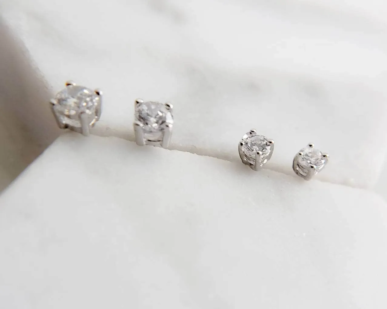 Tiny CZ Stud Earrings