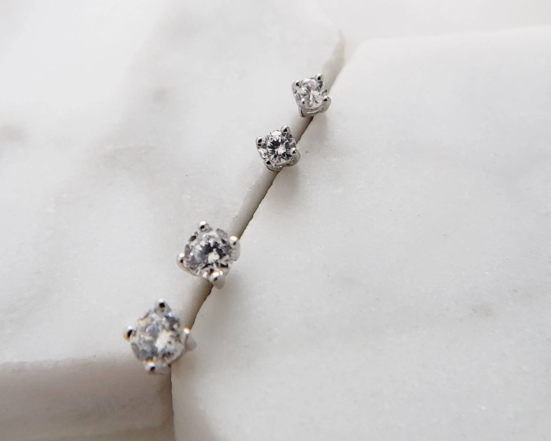 Tiny CZ Stud Earrings