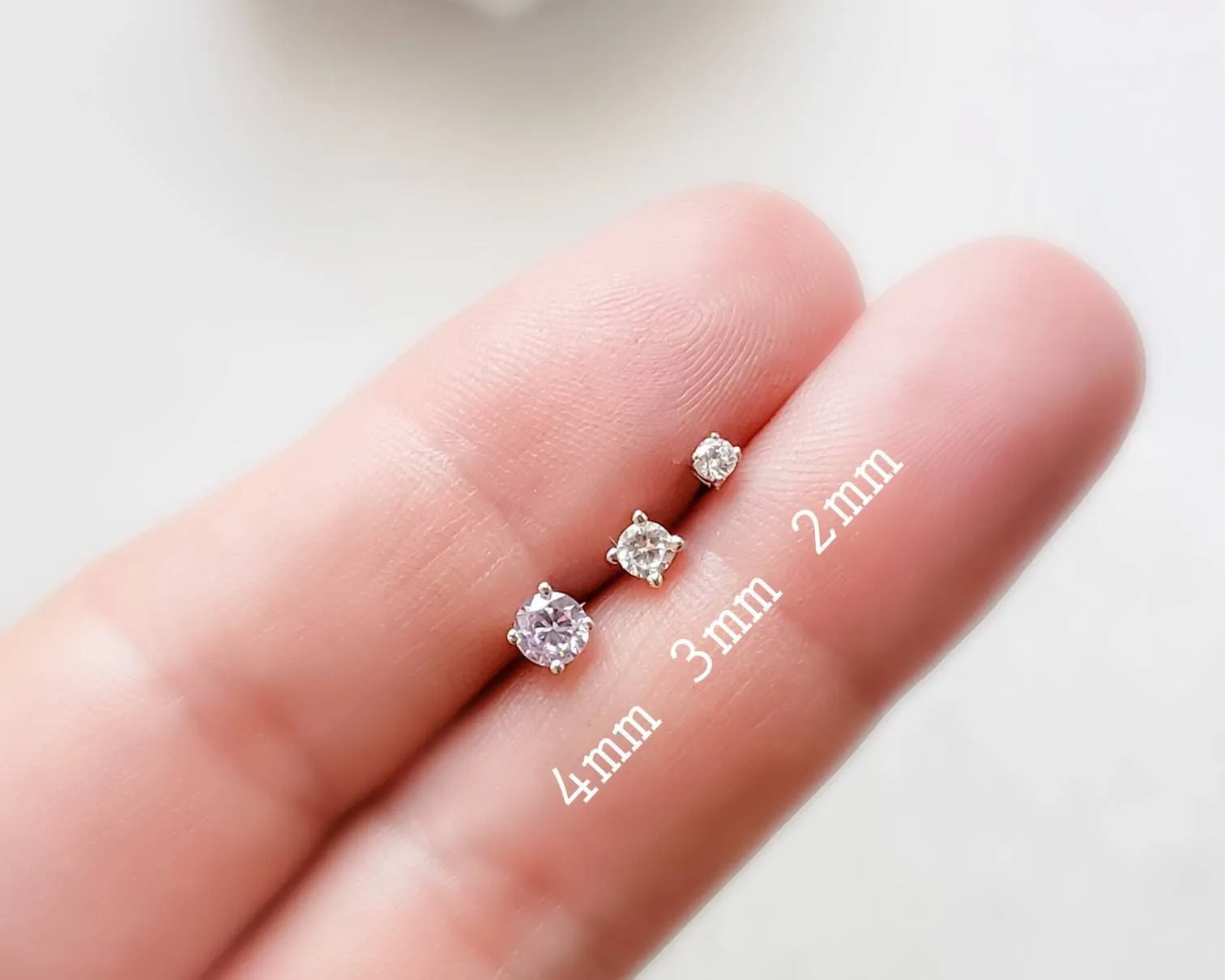 Tiny CZ Stud Earrings