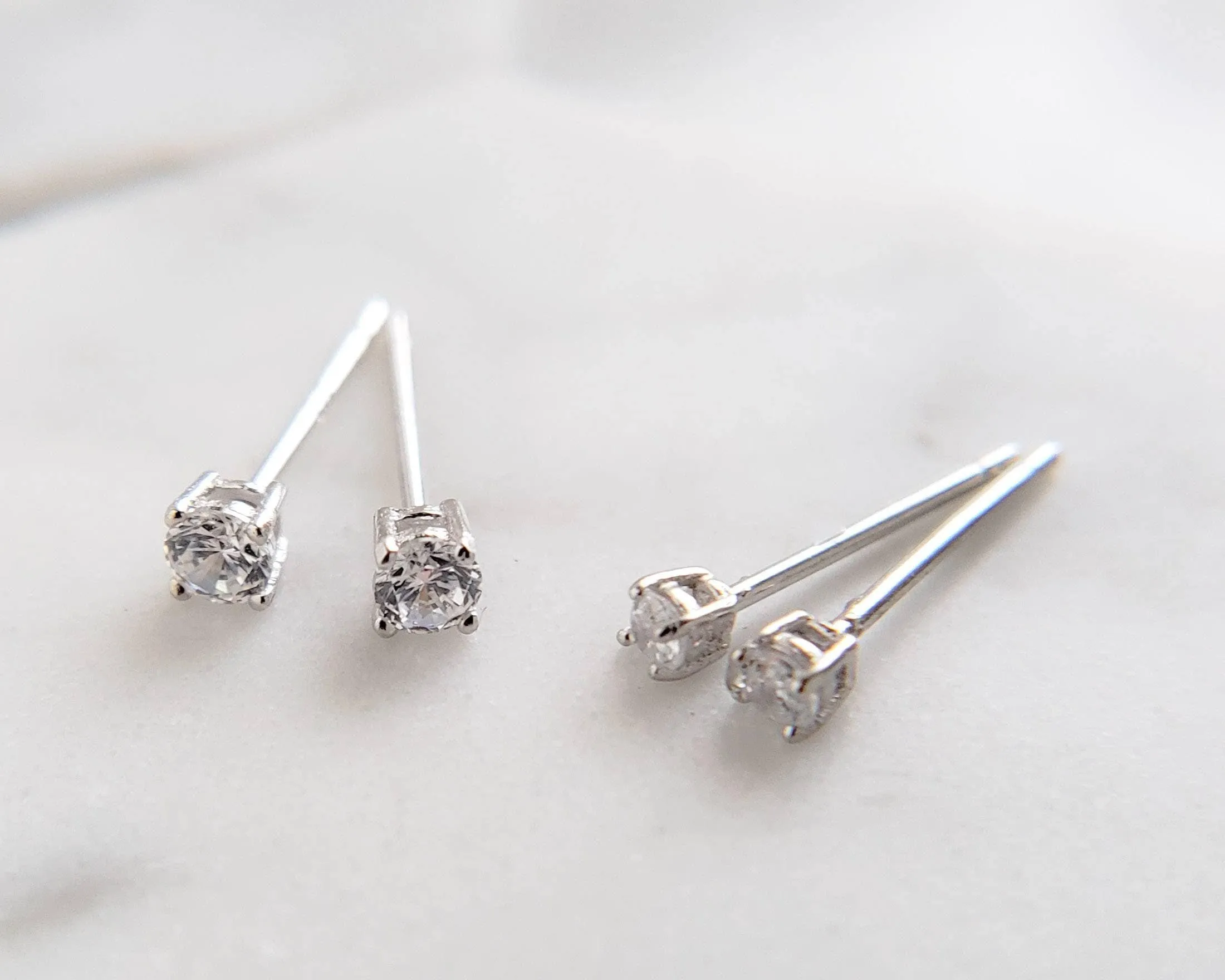 Tiny CZ Stud Earrings