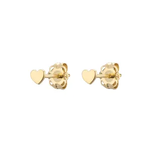 Tiny Heart Studs in 14k Gold