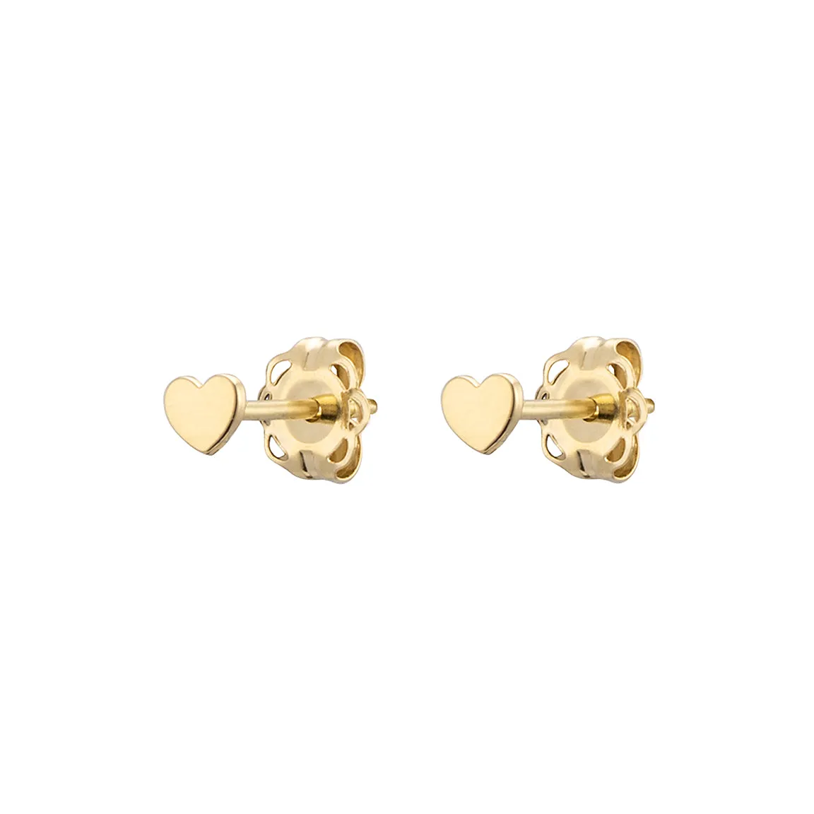 Tiny Heart Studs in 14k Gold