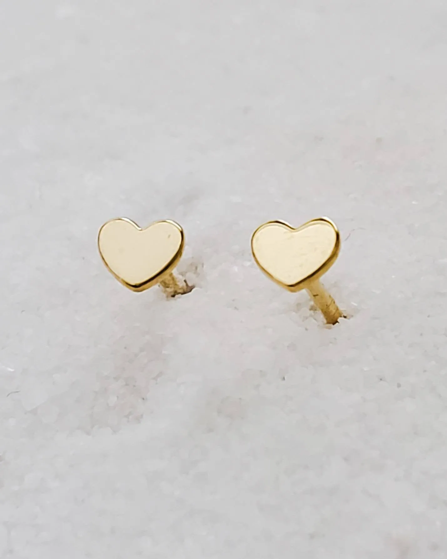 Tiny Heart Studs in 14k Gold