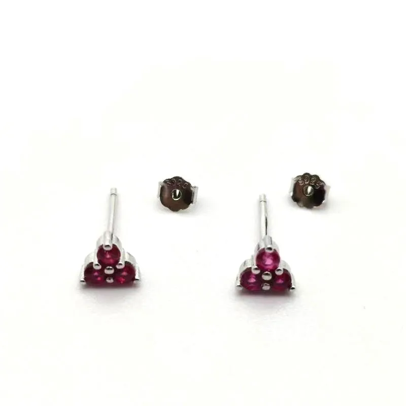 To optimize the product title, consider the following revision: "S925 Sterling Silver Mini Clover Colorful Earrings"