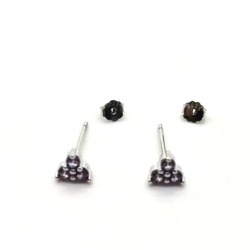 To optimize the product title, consider the following revision: "S925 Sterling Silver Mini Clover Colorful Earrings"