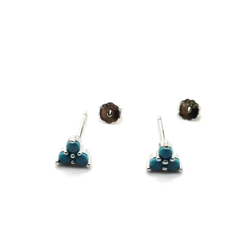 To optimize the product title, consider the following revision: "S925 Sterling Silver Mini Clover Colorful Earrings"