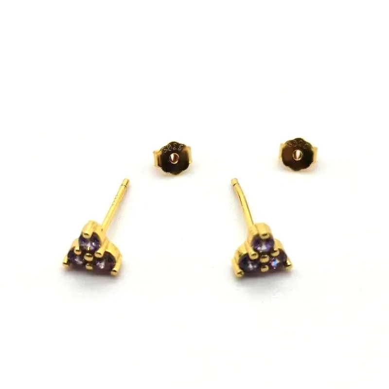 To optimize the product title, consider the following revision: "S925 Sterling Silver Mini Clover Colorful Earrings"