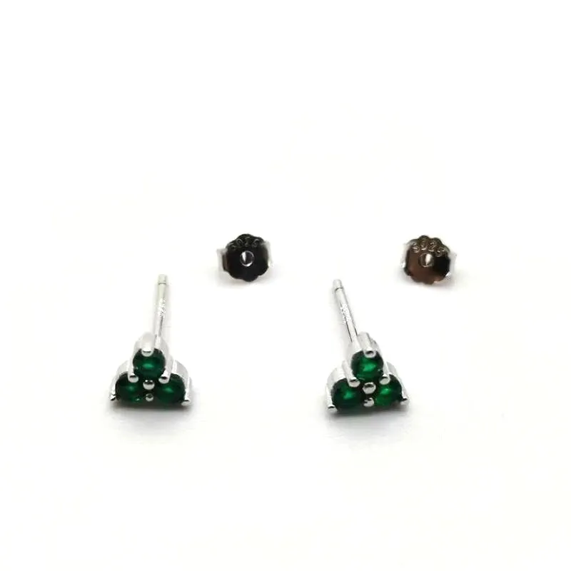 To optimize the product title, consider the following revision: "S925 Sterling Silver Mini Clover Colorful Earrings"