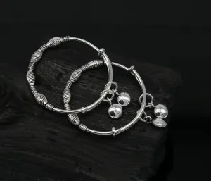 Top class Charming 925 sterling silver handmade stylish designer fancy baby adjustable bangles bracelet, excellent kids charm jewelry bbk77