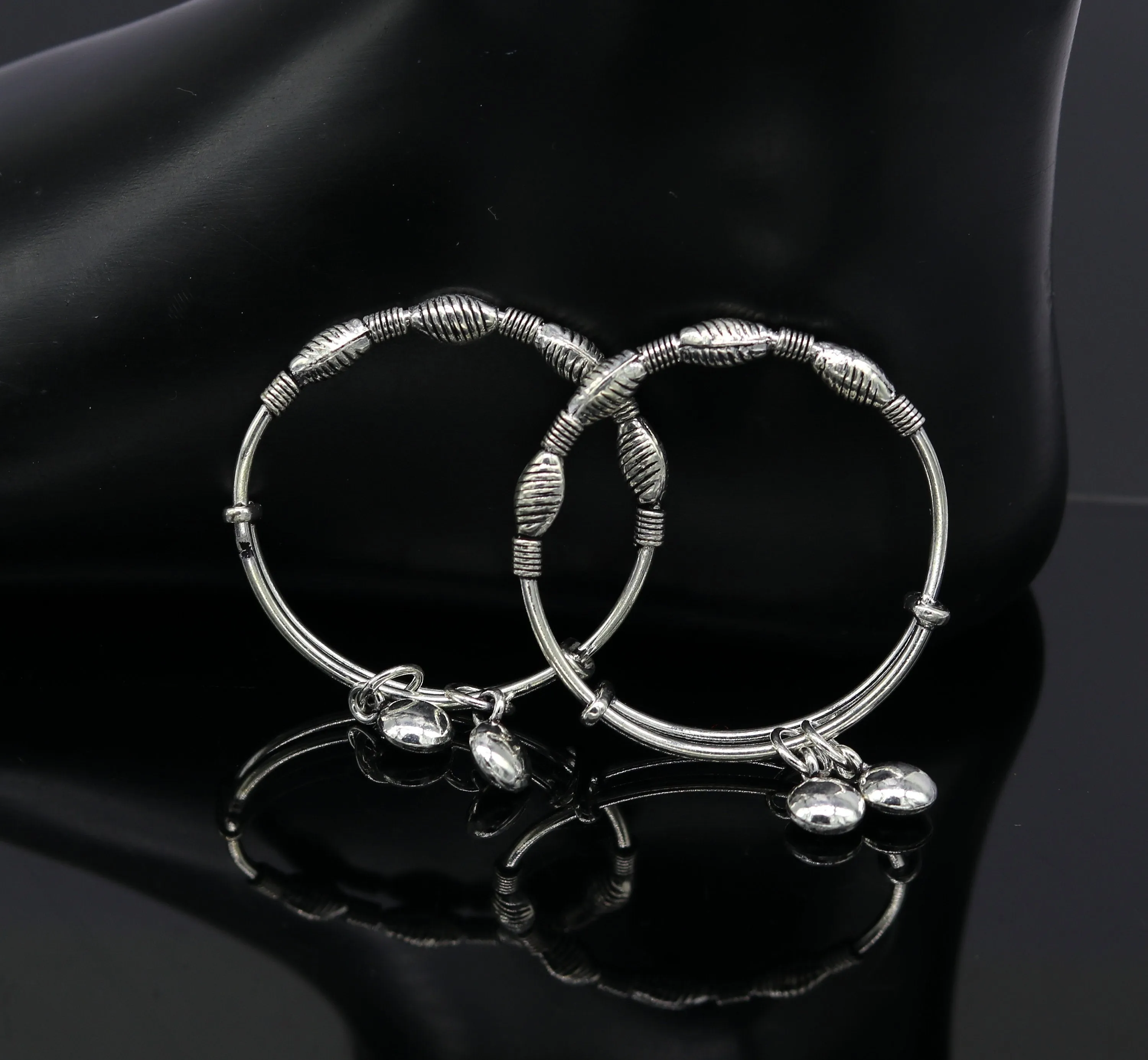 Top class Charming 925 sterling silver handmade stylish designer fancy baby adjustable bangles bracelet, excellent kids charm jewelry bbk77