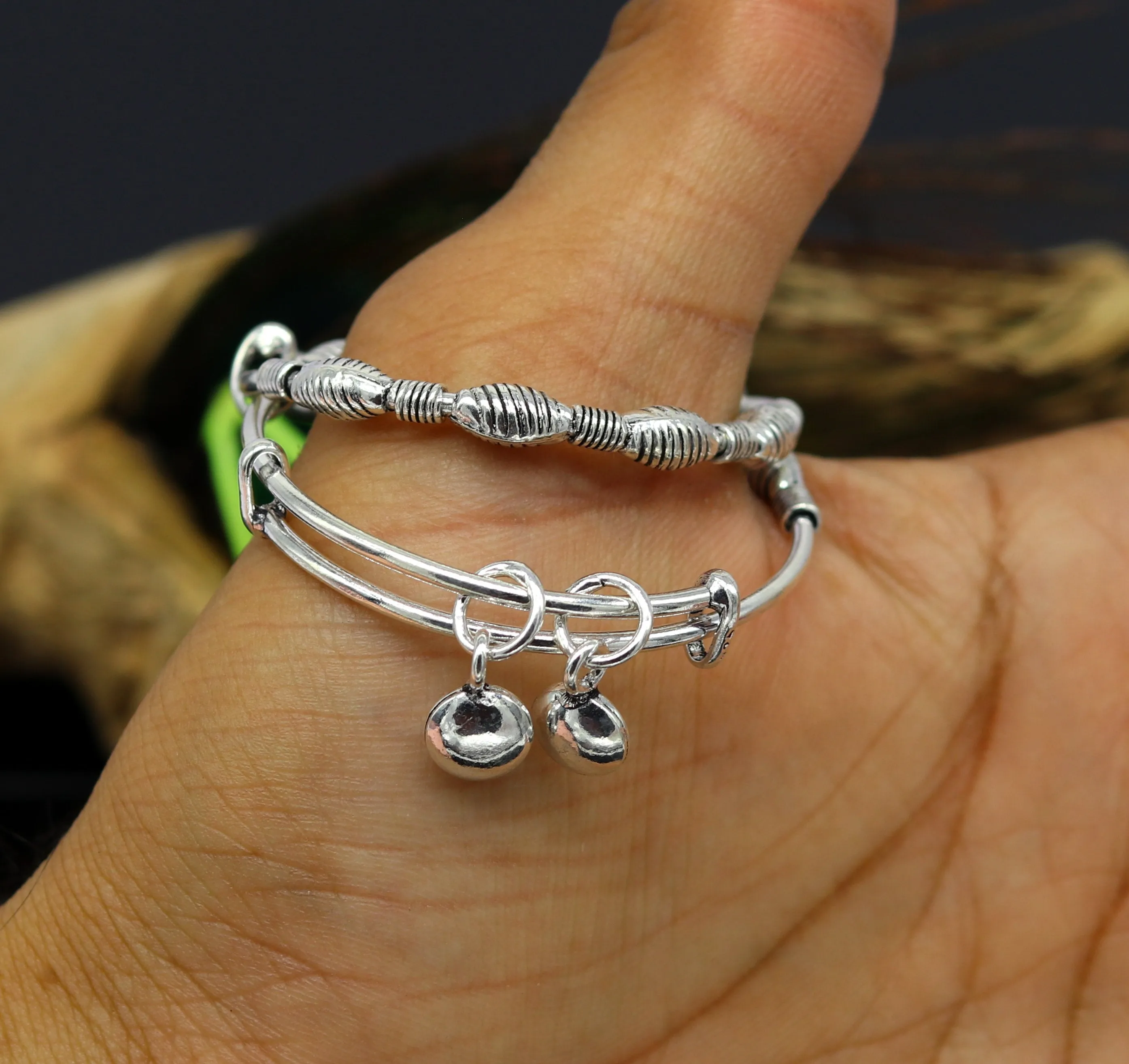 Top class Charming 925 sterling silver handmade stylish designer fancy baby adjustable bangles bracelet, excellent kids charm jewelry bbk77