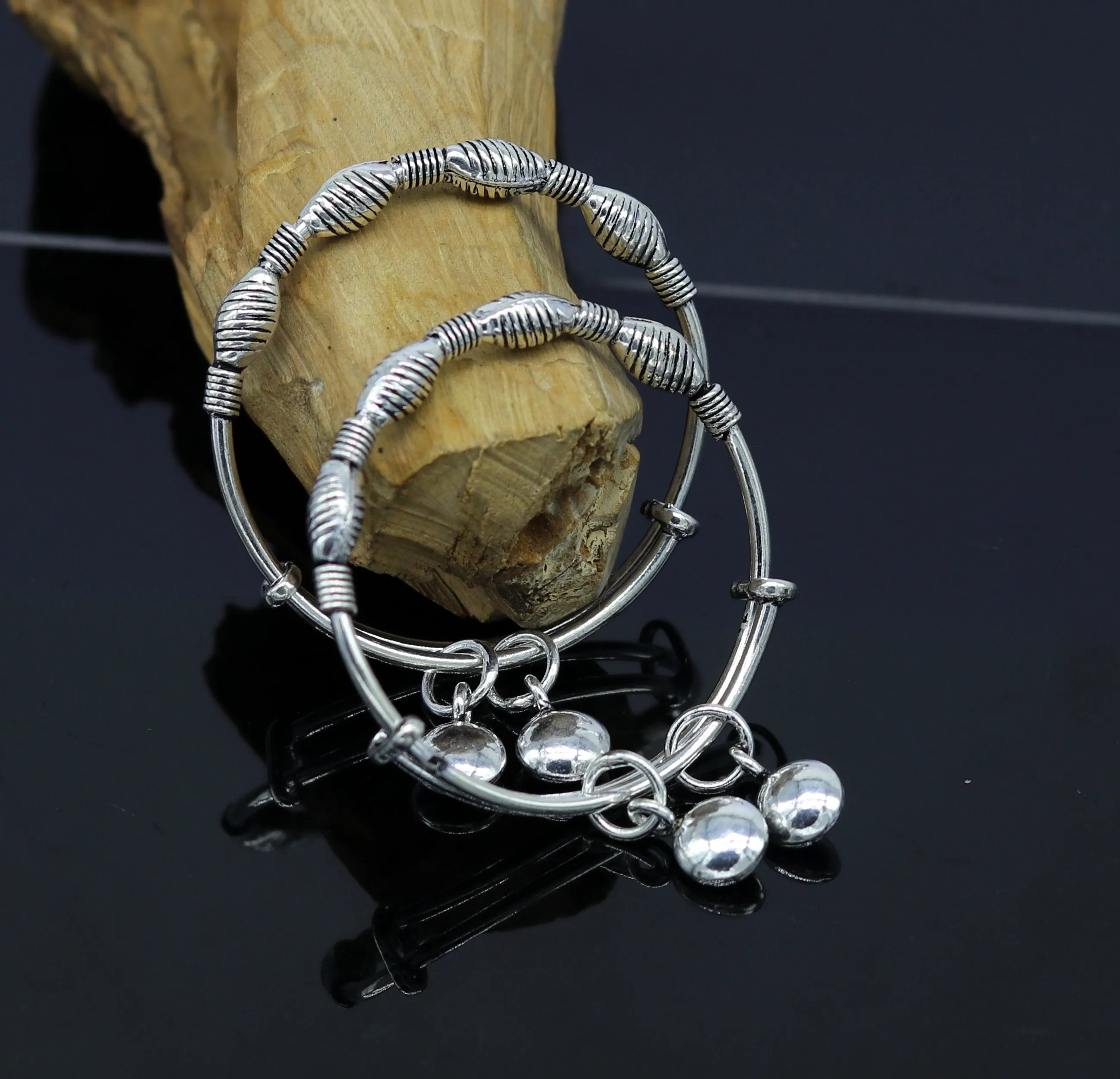 Top class Charming 925 sterling silver handmade stylish designer fancy baby adjustable bangles bracelet, excellent kids charm jewelry bbk77