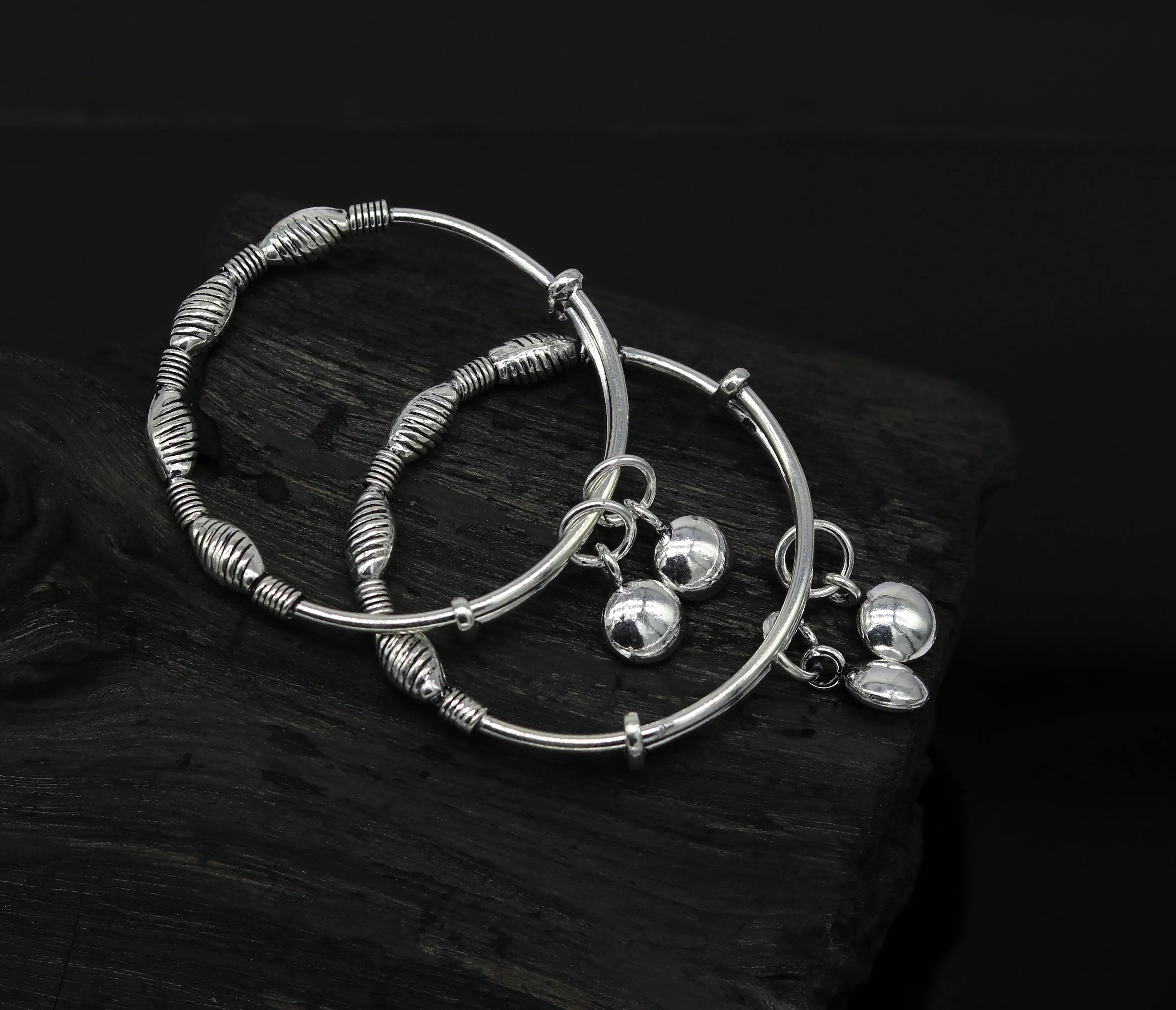 Top class Charming 925 sterling silver handmade stylish designer fancy baby adjustable bangles bracelet, excellent kids charm jewelry bbk77