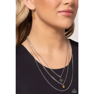 Trendy Twinkle - Orange Necklace