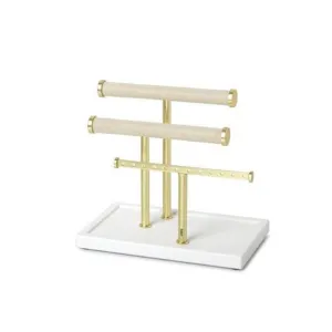 TRIGEM BRACELET BAR KD BRASS/ WHITE