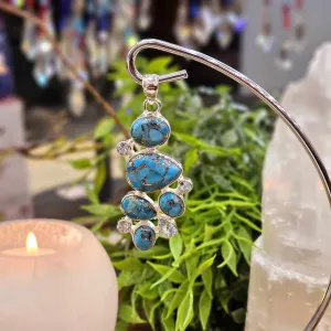 Turquoise and Blue Topaz Sterling Silver Pendant