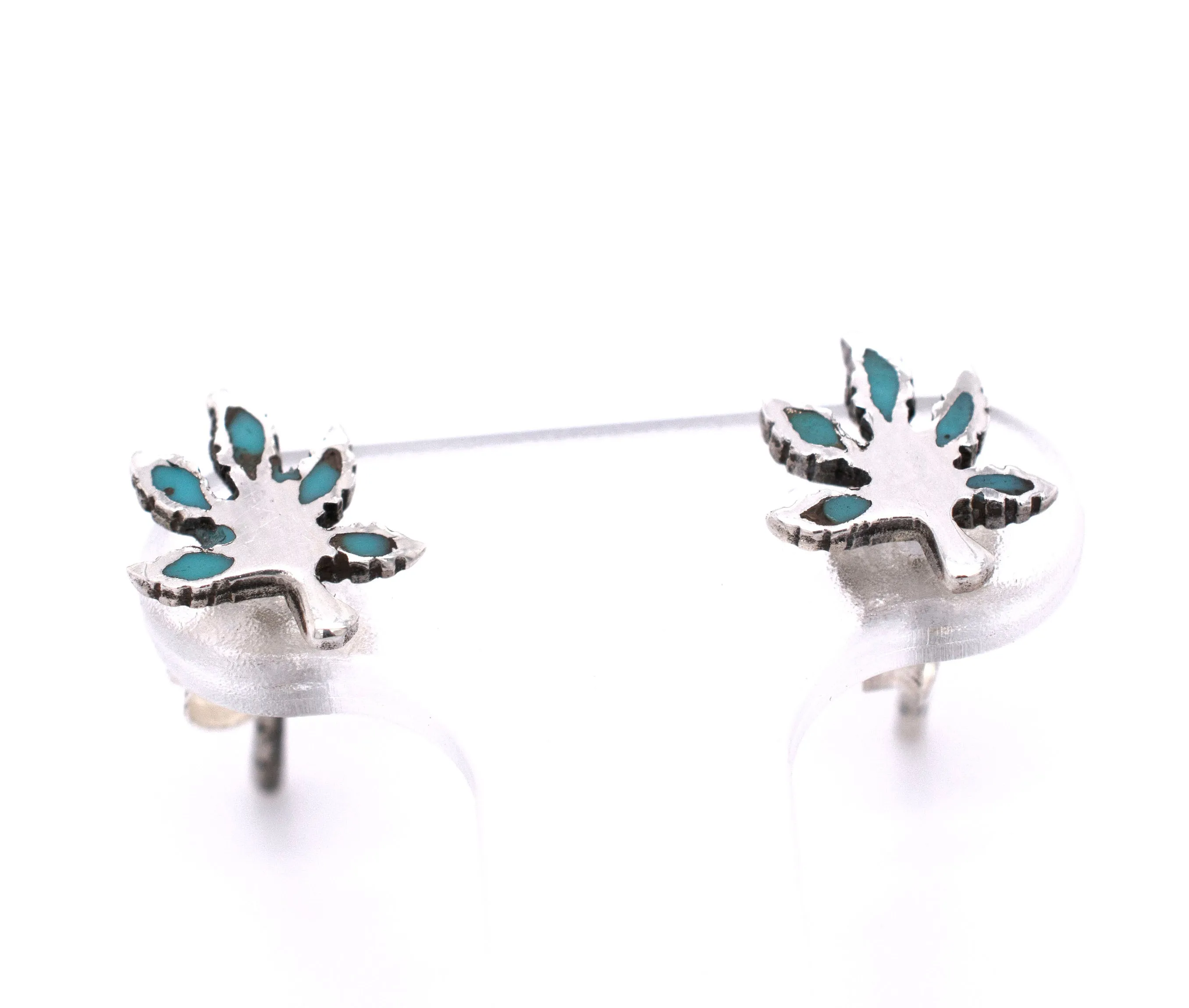 Turquoise Leaf Studs