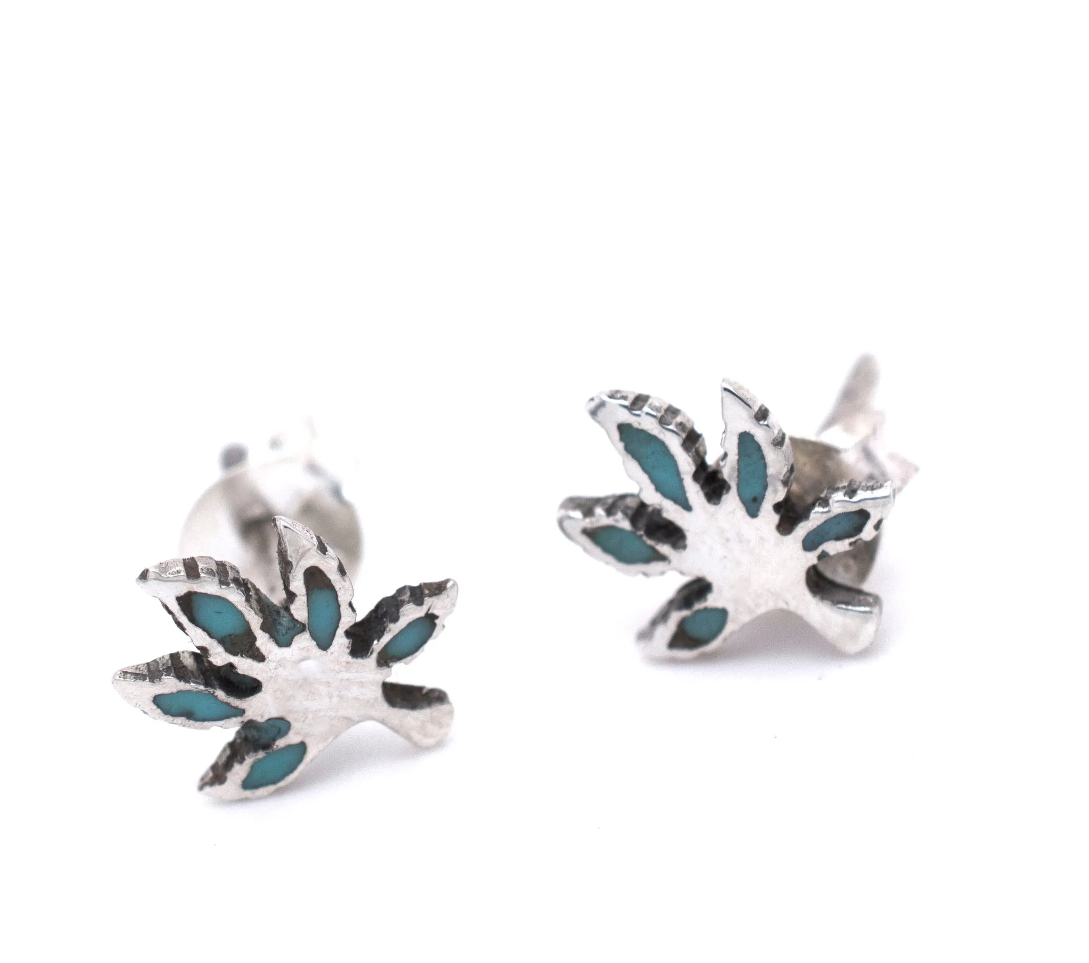 Turquoise Leaf Studs
