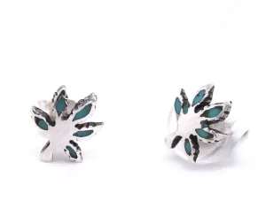 Turquoise Leaf Studs