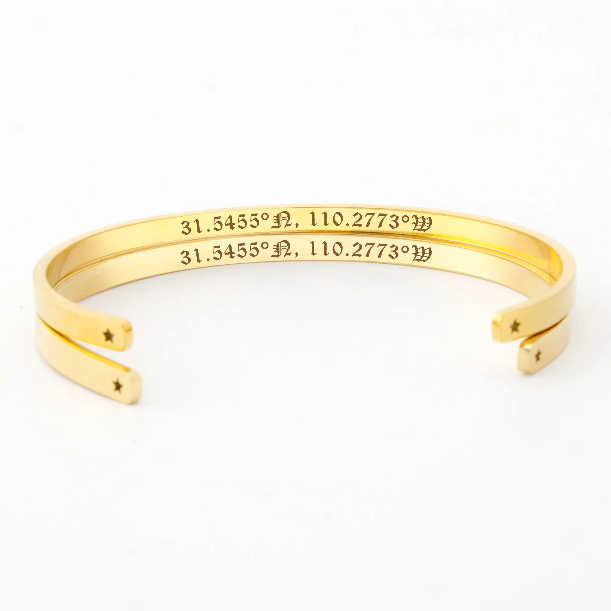 Two Personalized Cuff Bracelets Set, Custom Engraved Name Mantra Quote Any, Stainless Steel Stack Cuff Bracelet for Her