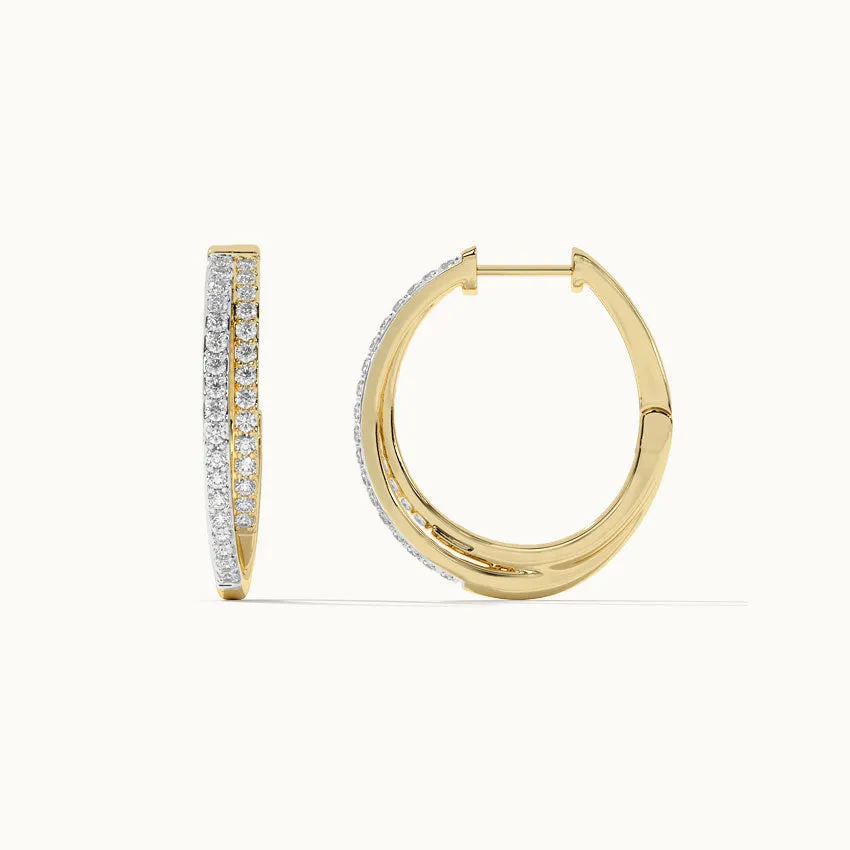 Two Row Medium Diamond Hoops