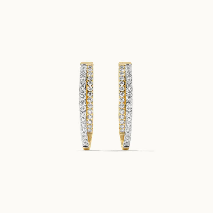 Two Row Medium Diamond Hoops