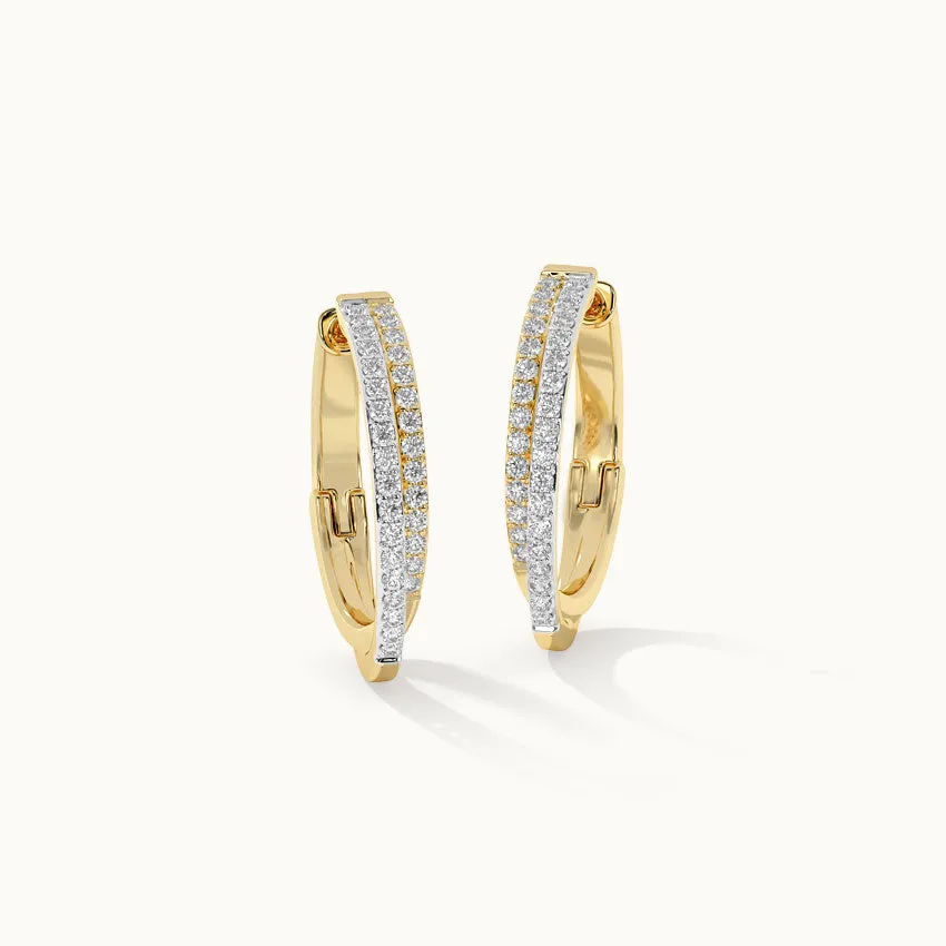 Two Row Medium Diamond Hoops