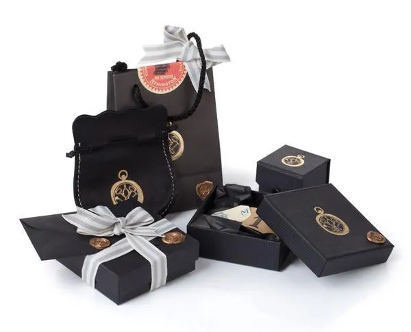 Ultra Petites Wax Seal Triple Studs & Chain Earring