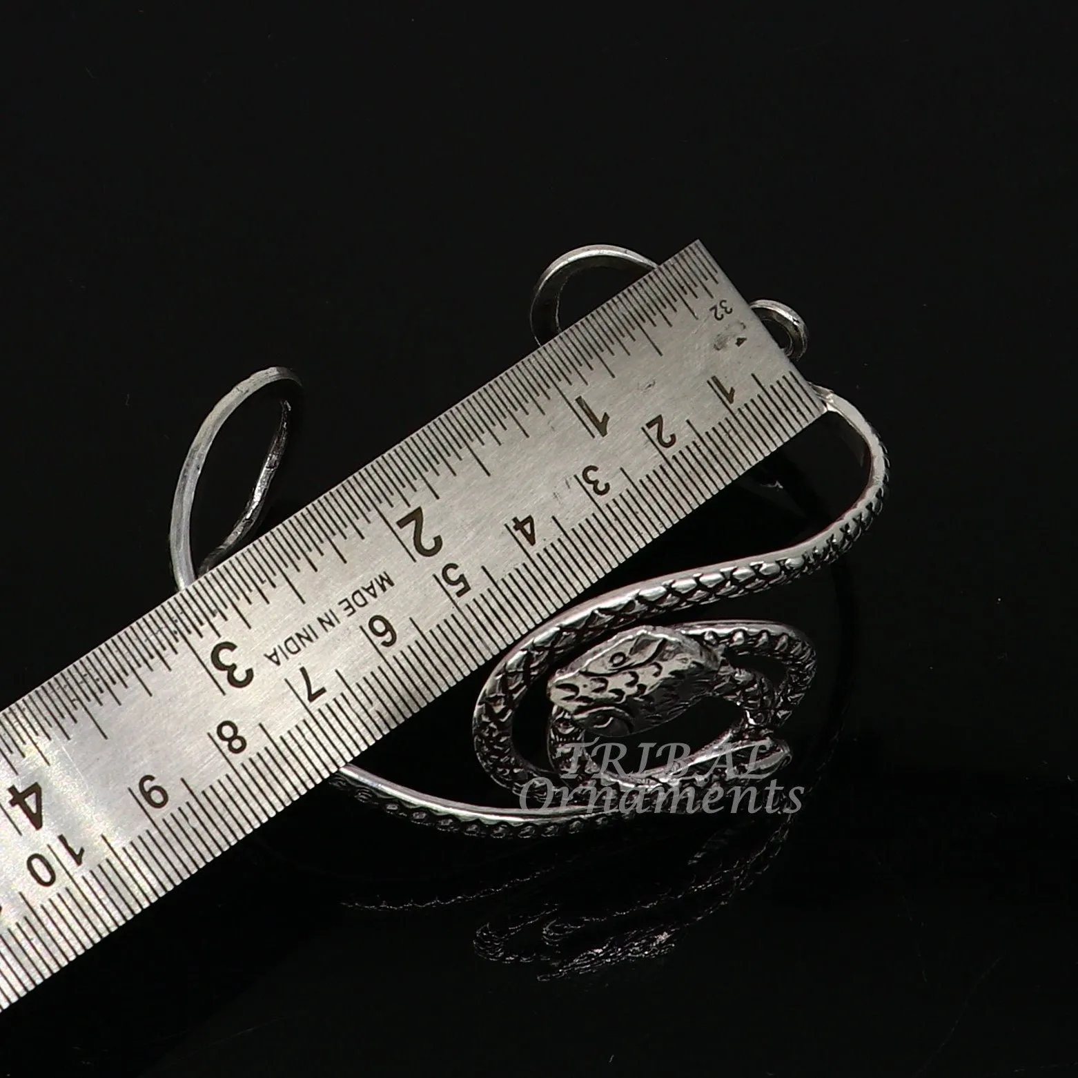 Vintage style unique snake couple design 925 sterling silver cuff bracelet kada, best gifting unisex snake cobra jewelry cuff135