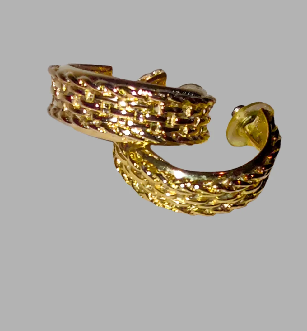 Vintage Yellow gold filled large hoop earrings (Pierced)- Pre owned