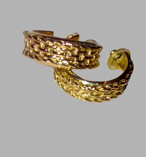Vintage Yellow gold filled large hoop earrings (Pierced)- Pre owned