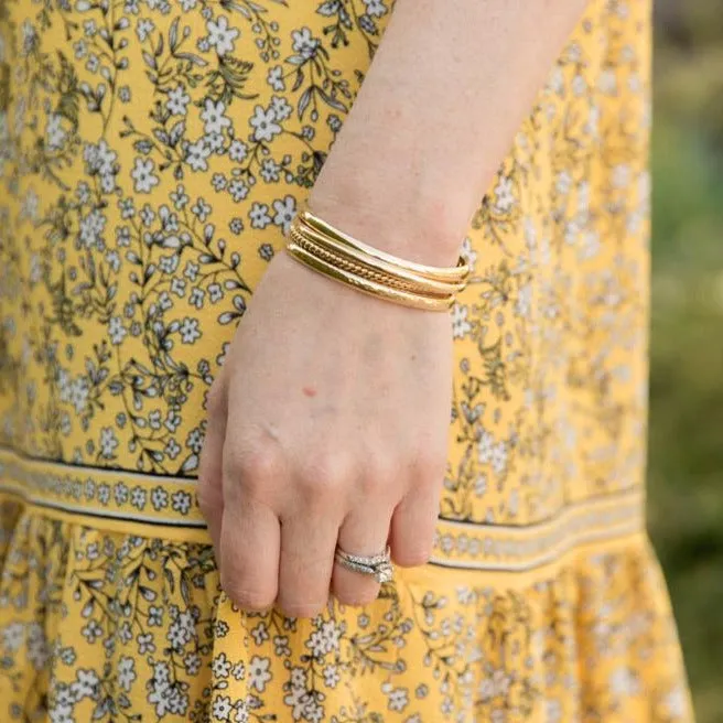 Wanderlust Gold Bangle Cuff Bracelet