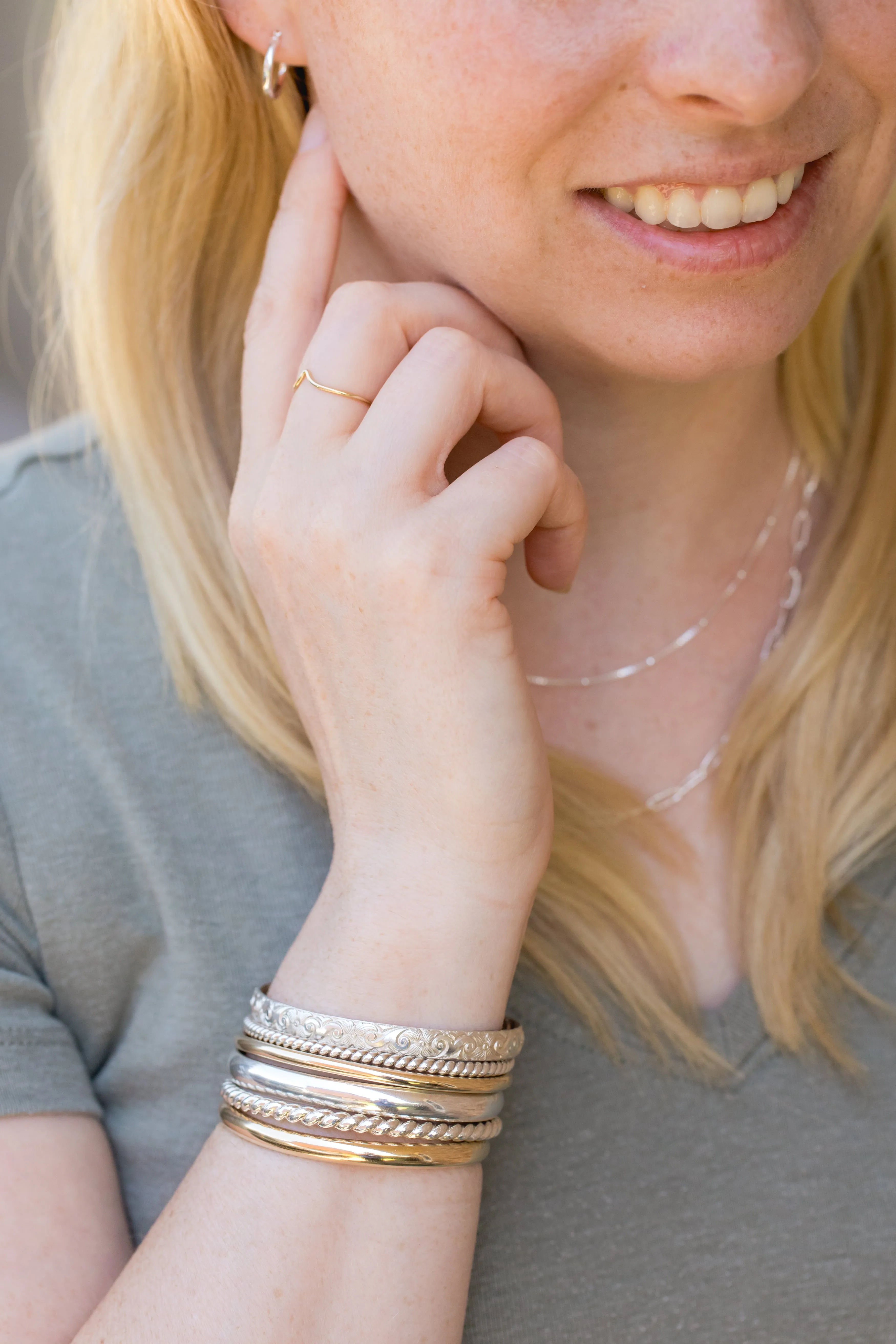 Wanderlust Gold Bangle Cuff Bracelet