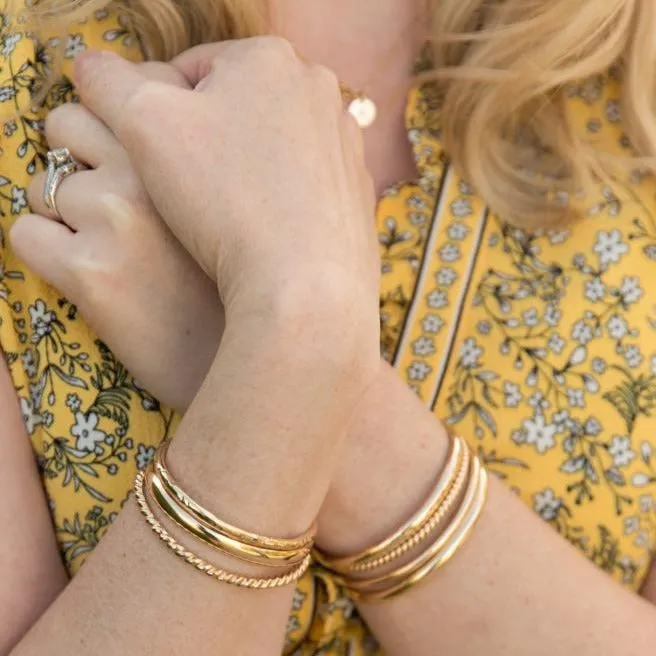 Wanderlust Gold Bangle Cuff Bracelet