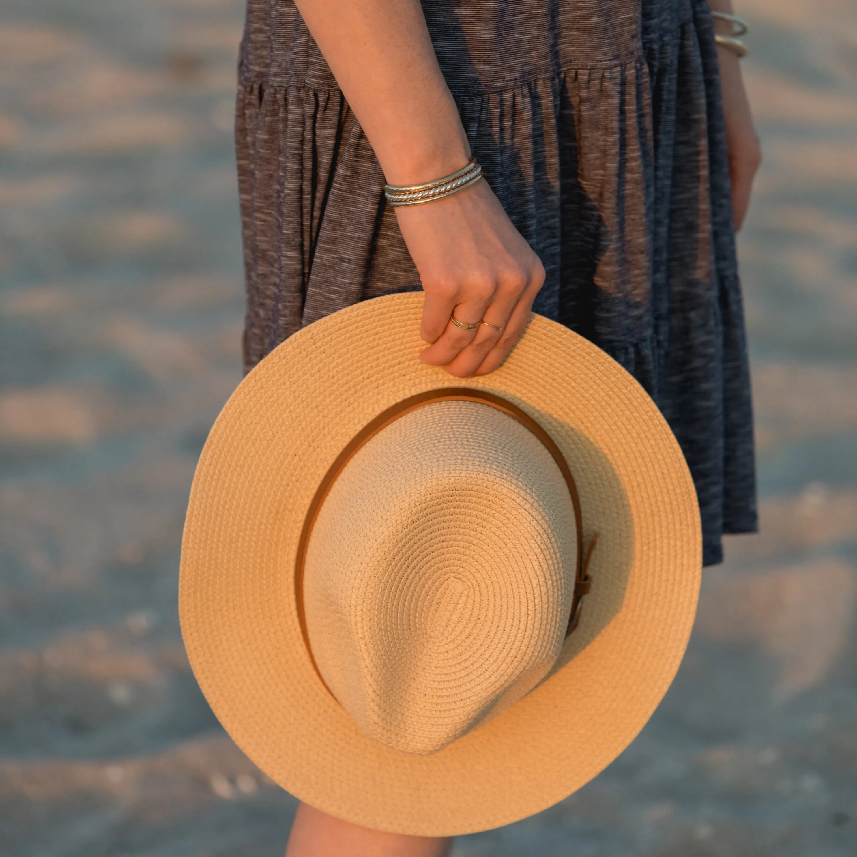 Wanderlust Hammered Gold Bangle Cuff Bracelet