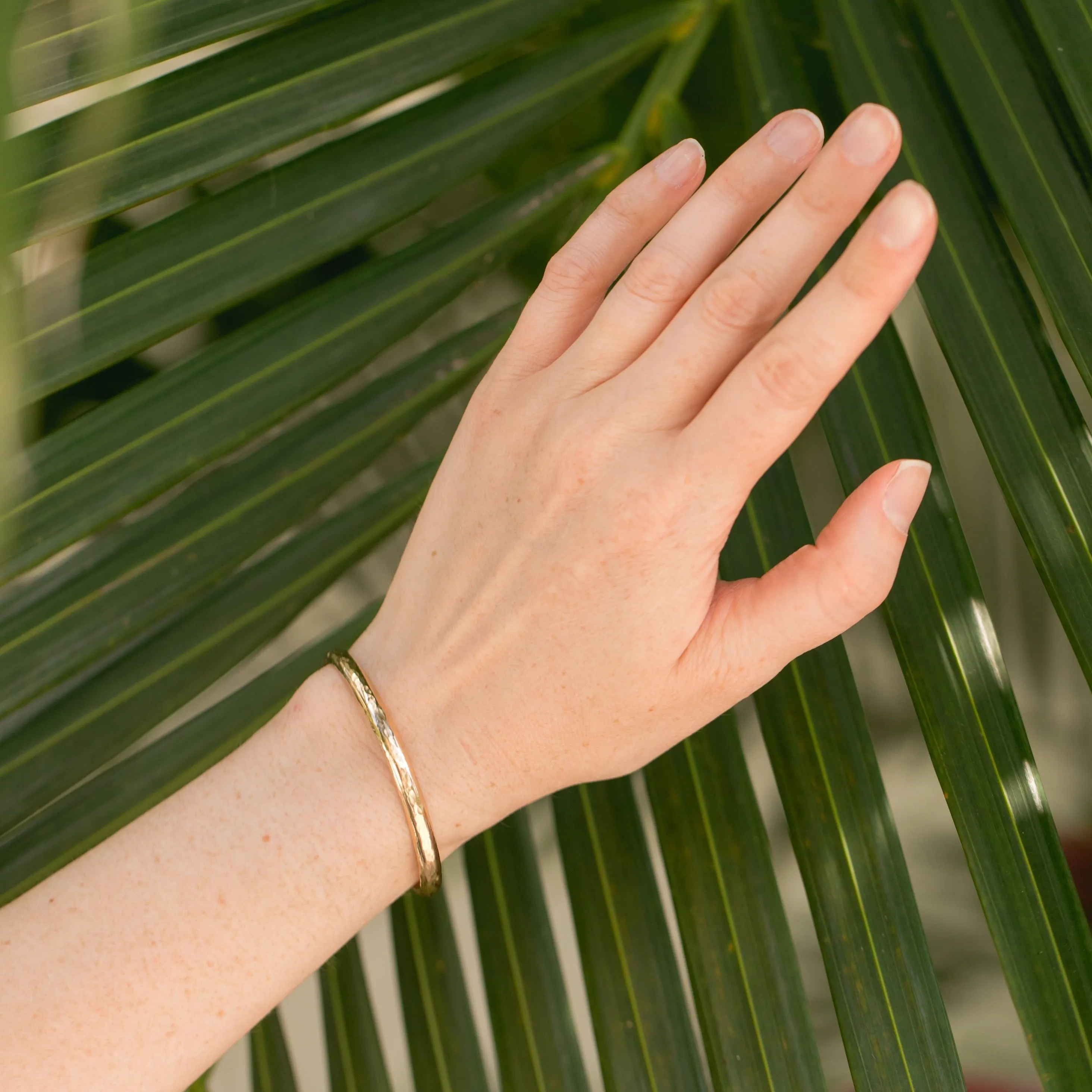 Wanderlust Hammered Gold Bangle Cuff Bracelet