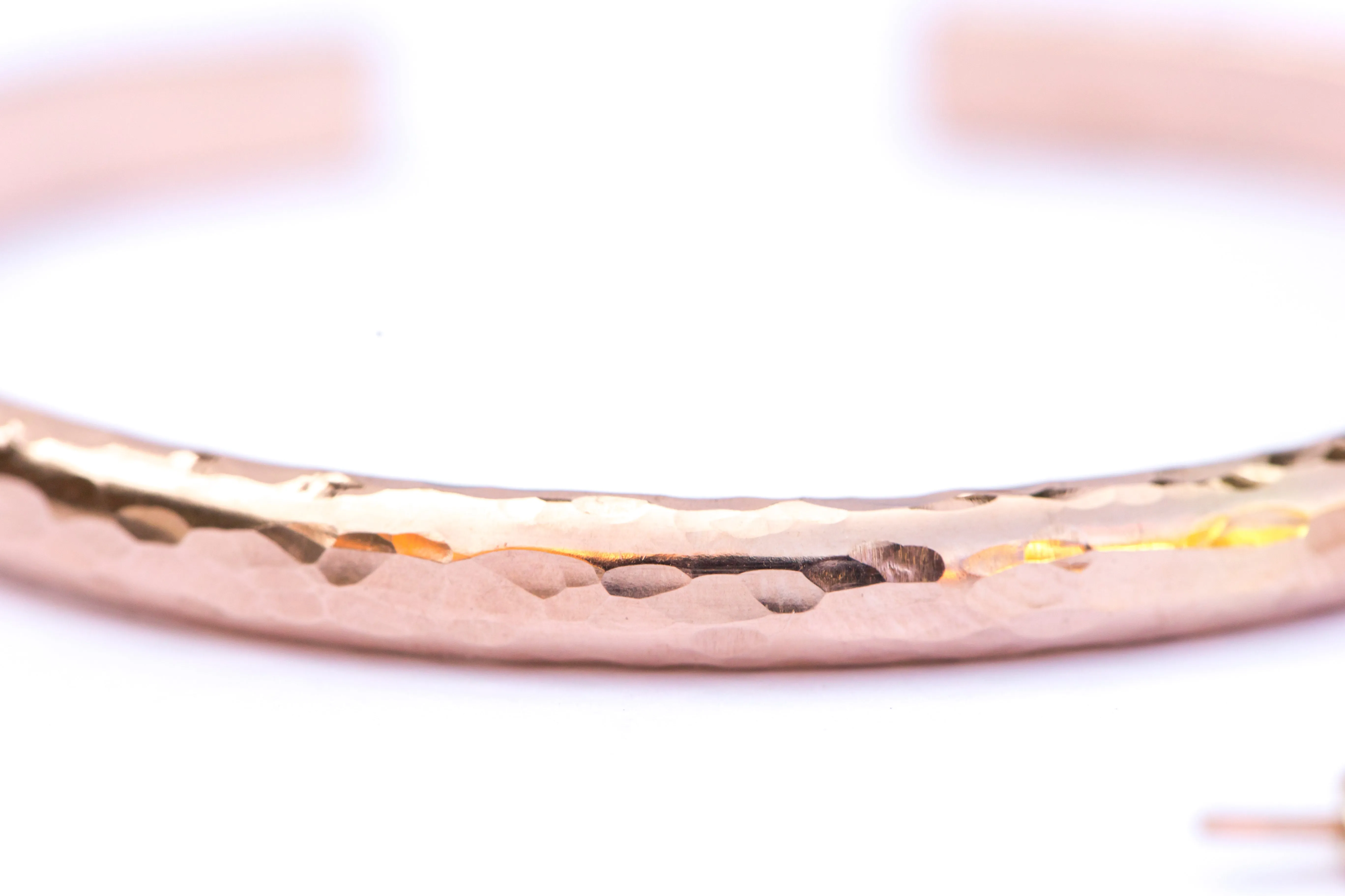 Wanderlust Hammered Rose Gold Bangle Cuff Bracelet