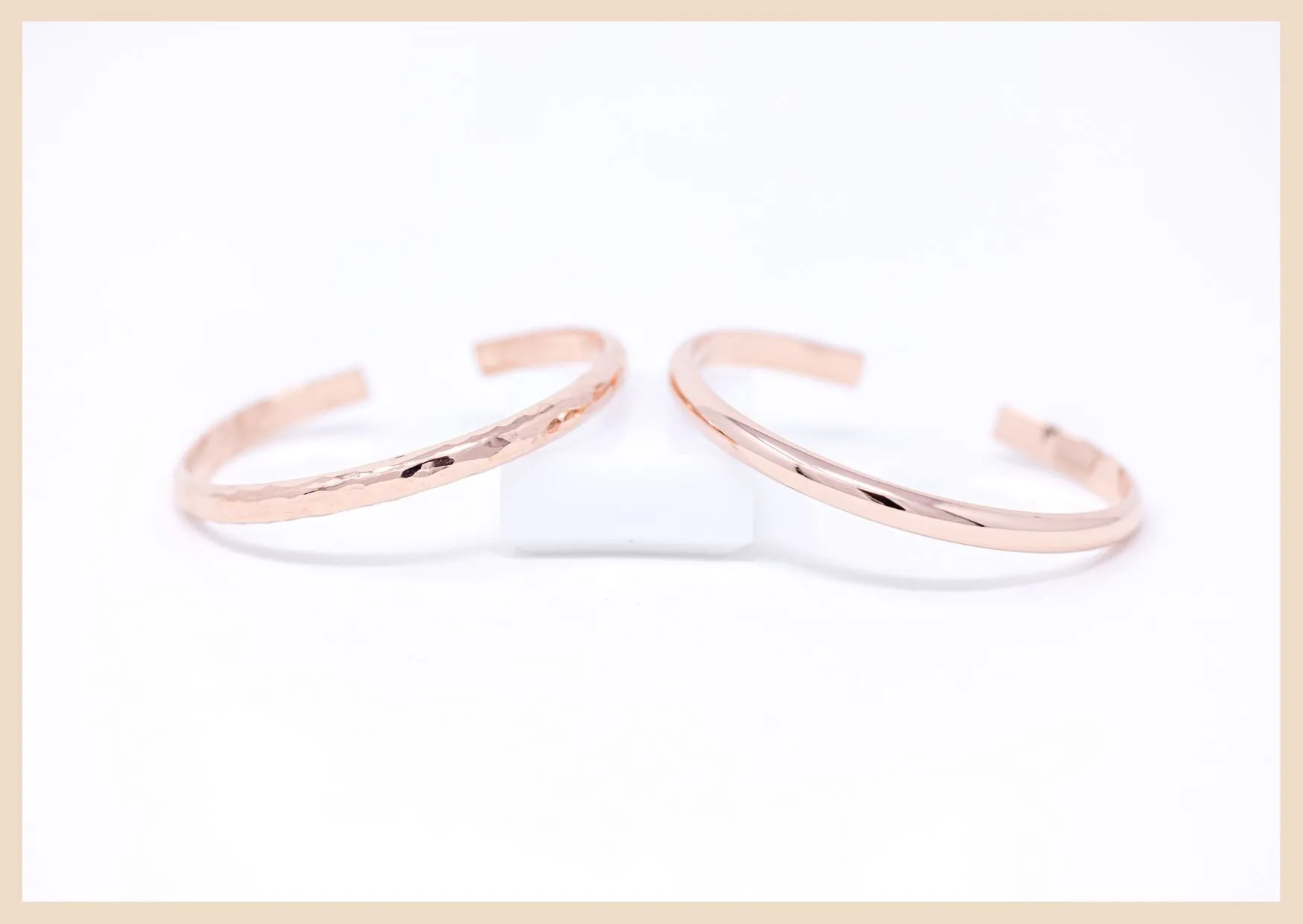 Wanderlust Hammered Rose Gold Bangle Cuff Bracelet