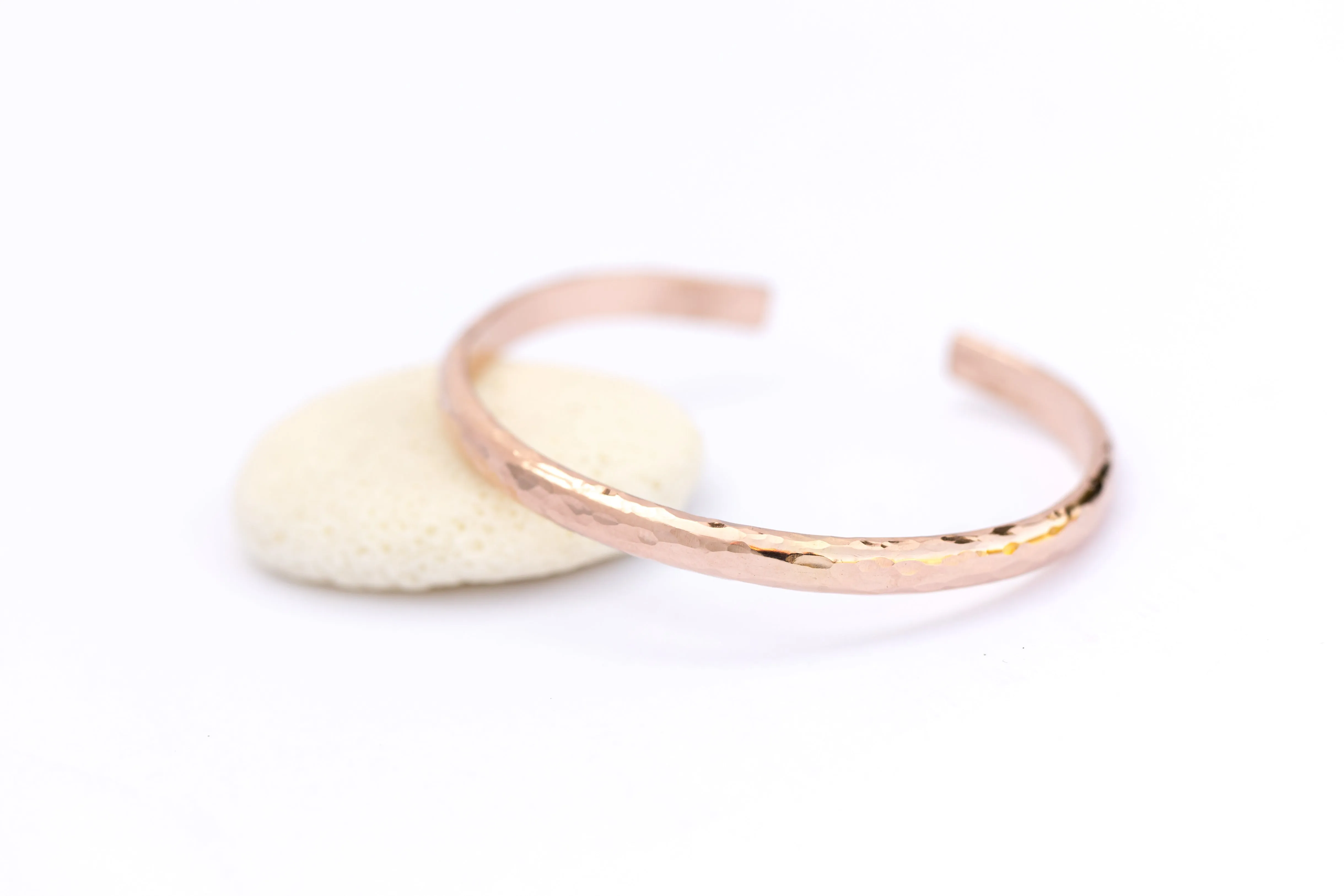 Wanderlust Hammered Rose Gold Bangle Cuff Bracelet