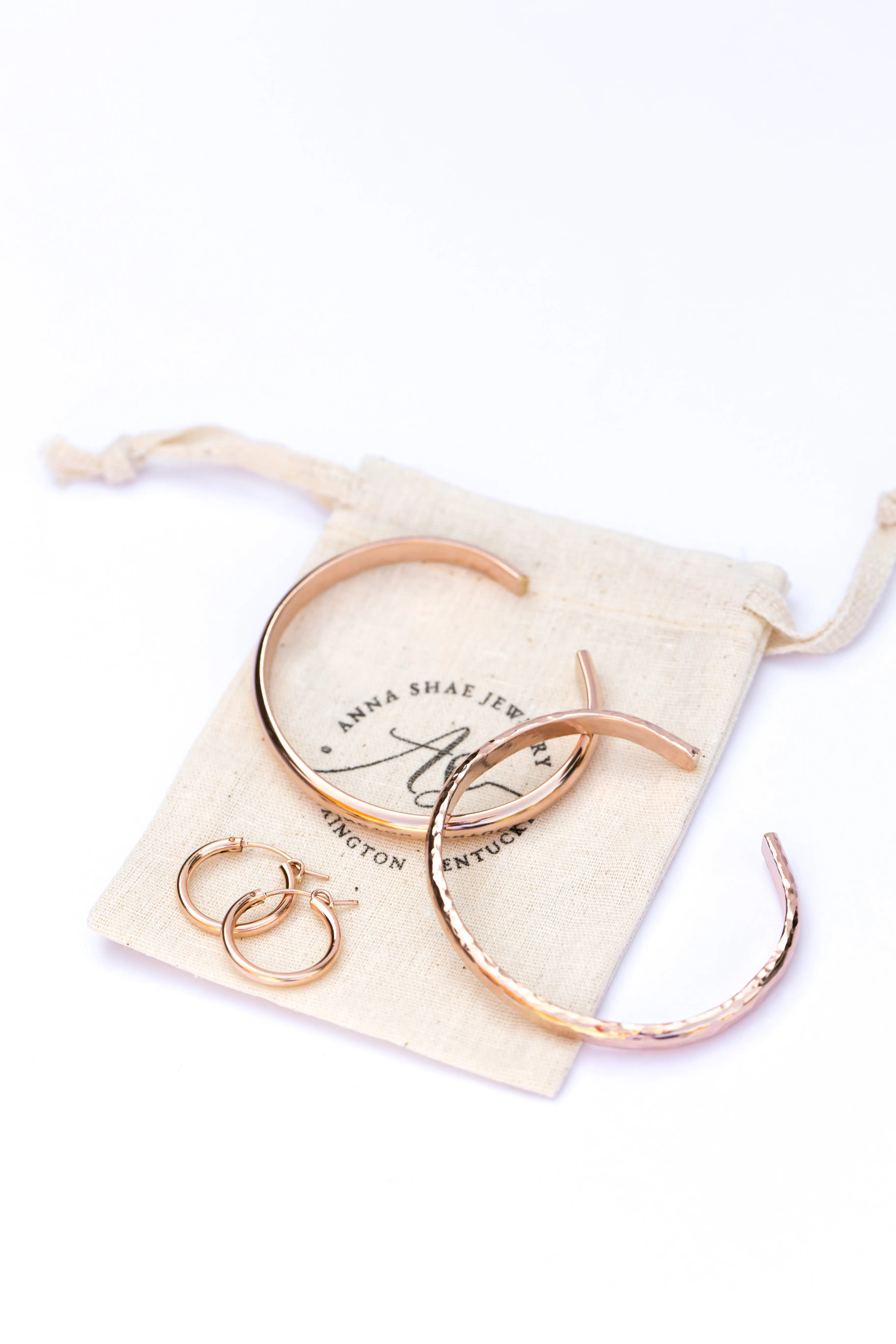 Wanderlust Hammered Rose Gold Bangle Cuff Bracelet