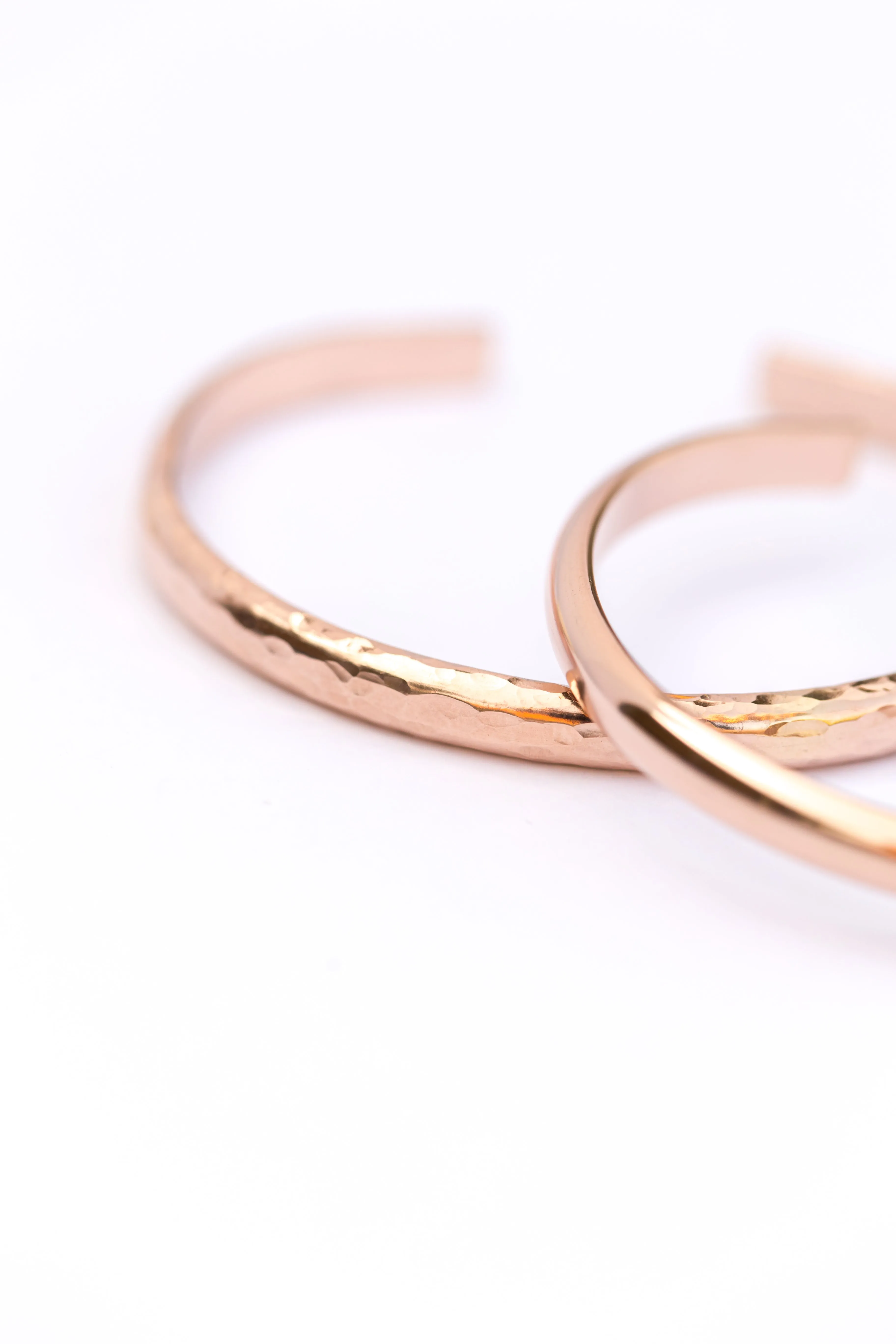 Wanderlust Hammered Rose Gold Bangle Cuff Bracelet