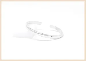 Wanderlust Hammered Sterling Silver Bangle Cuff Bracelet