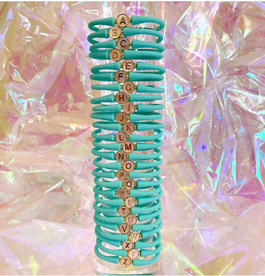 Waterproof Silicone La Tua Storia Letter Bracelet (Orange, Purple, Hydrangea, Red, Aqua, Navy)