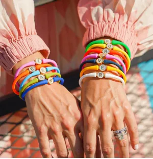 Waterproof Silicone La Tua Storia Letter Bracelet (Orange, Purple, Hydrangea, Red, Aqua, Navy)