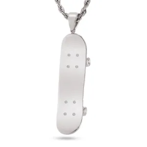 White Gold Skateboard Necklace