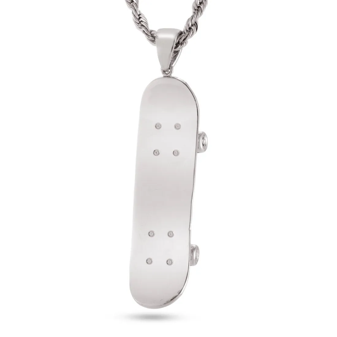 White Gold Skateboard Necklace
