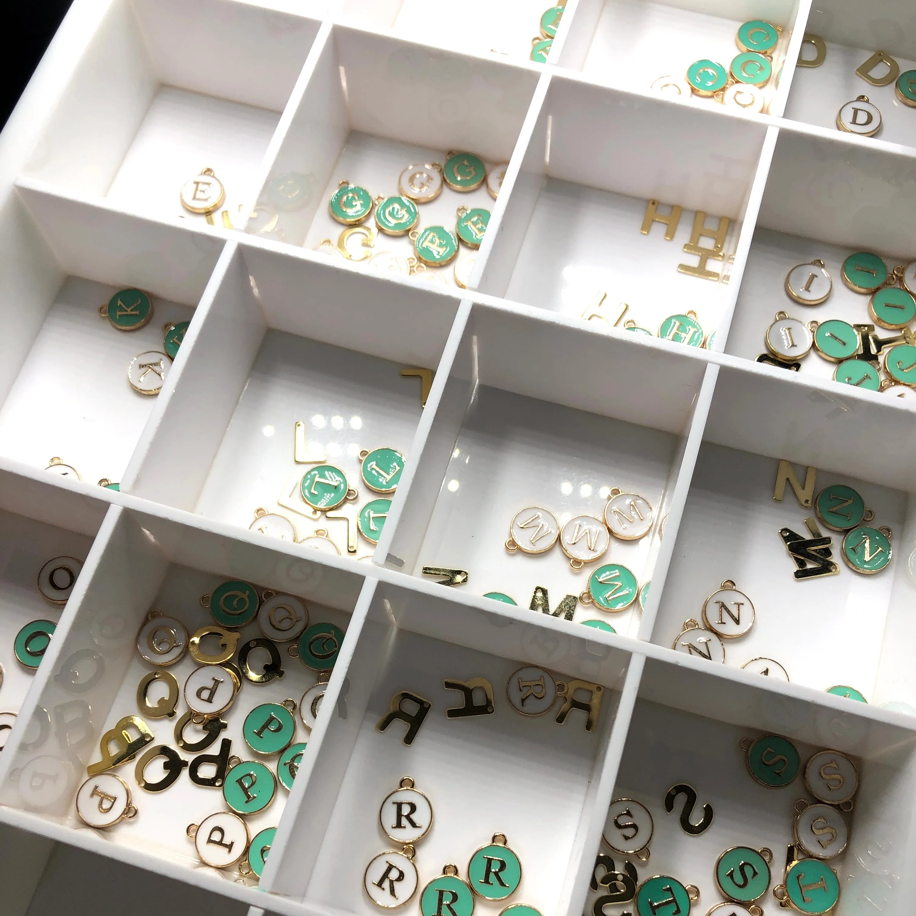 White Initial Letter Charms - Add On to Necklace