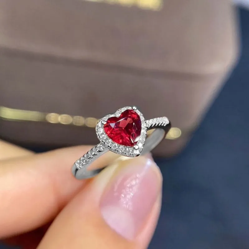 Wholesale Silver Simple and Exquisite Heart shaped Love Set Diamond Fashion Rings