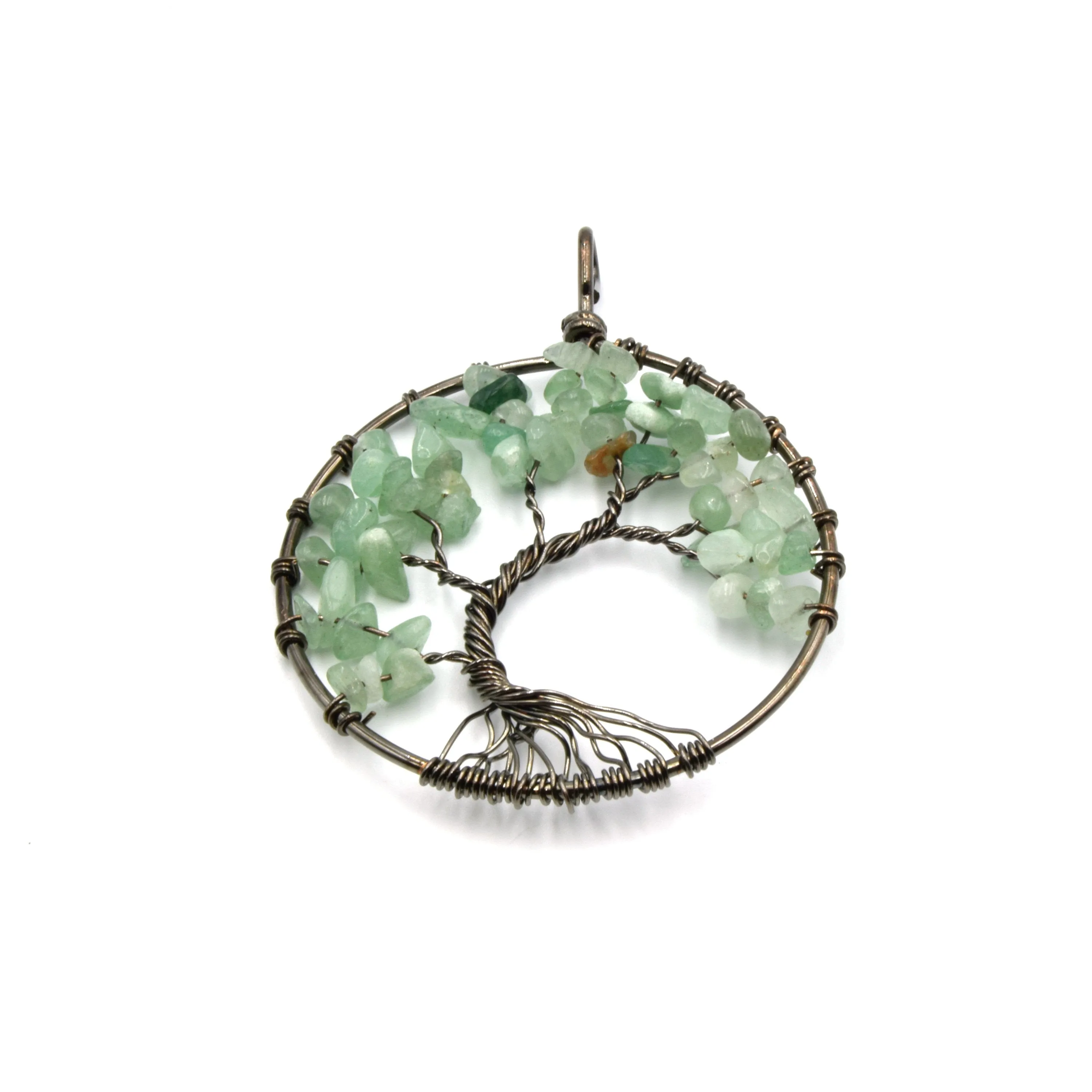 Wire Wrapped Tree of Life Focal Pendant - 50mm - Gunmetal Wire Wrapping