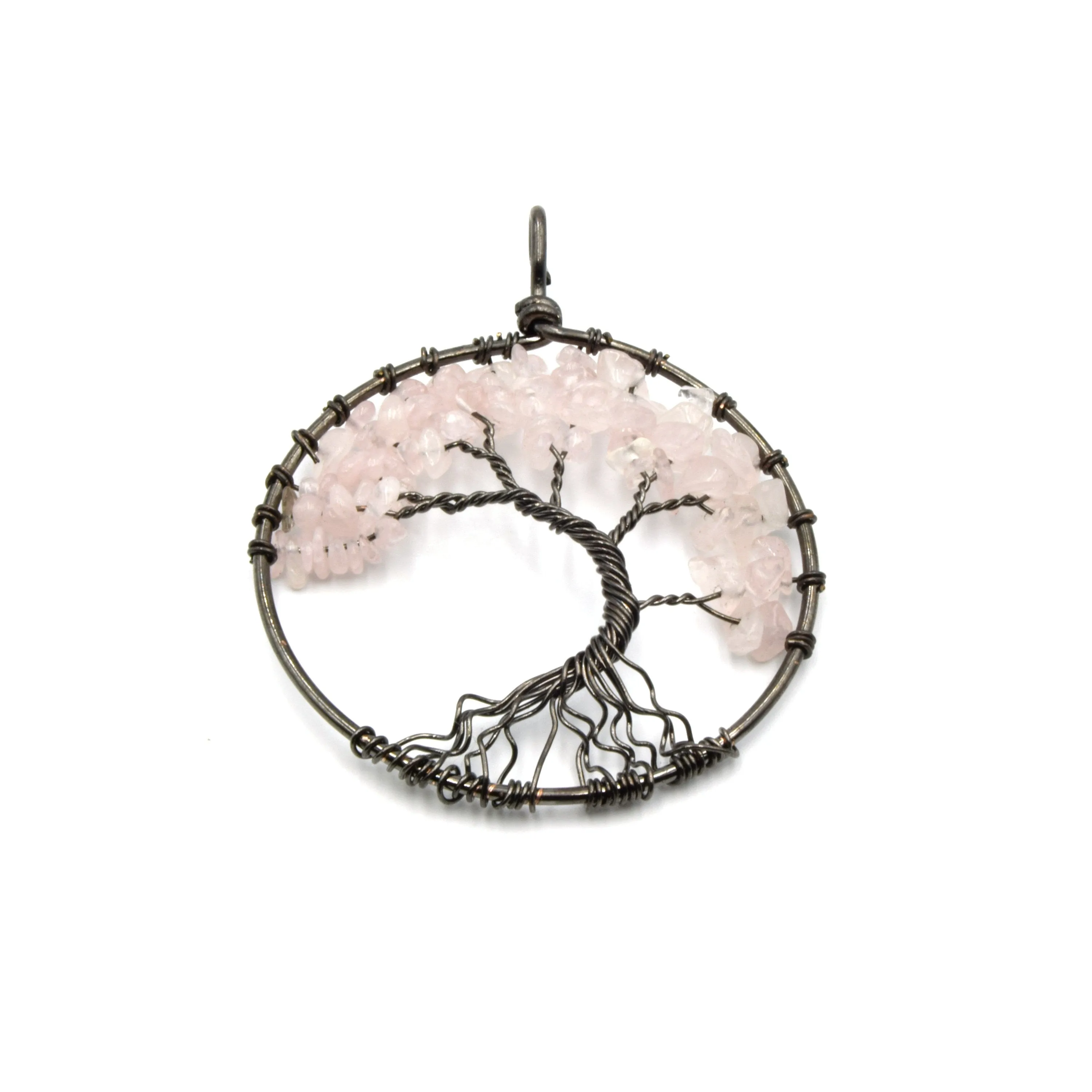 Wire Wrapped Tree of Life Focal Pendant - 50mm - Gunmetal Wire Wrapping